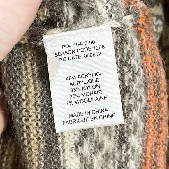 Splendid Cardigan with Belt Patterned Gray and Orange Women's Sweater size S - Picture 6 of 7
